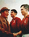 1955年10月30日毛主席与大连造船厂足球队队员李长平握手
