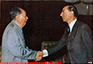 1975年4月20日毛主席在中南海会见比利时首相廷德曼斯